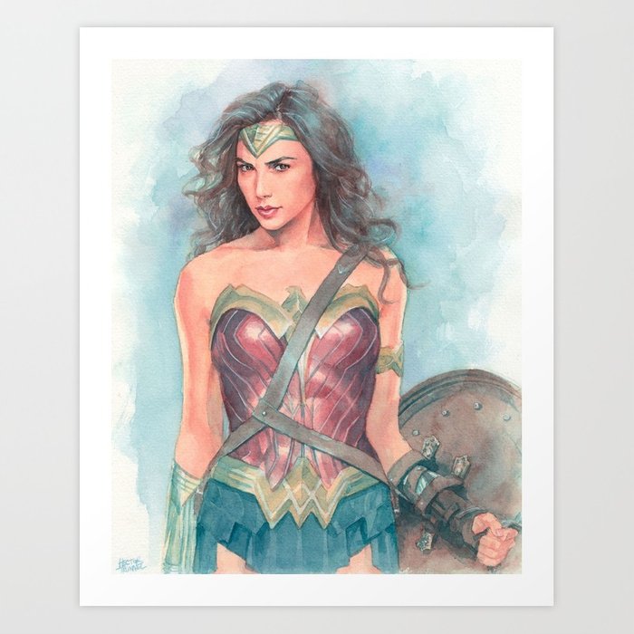 700x700 Wonderwoman Watercolor Art Print By Trunnec Society6