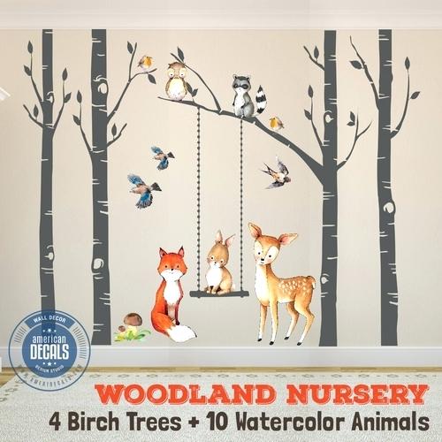 500x500 Woodland Animal Wall Decals Wall Decal Nursery Fox Friends 4 Trees