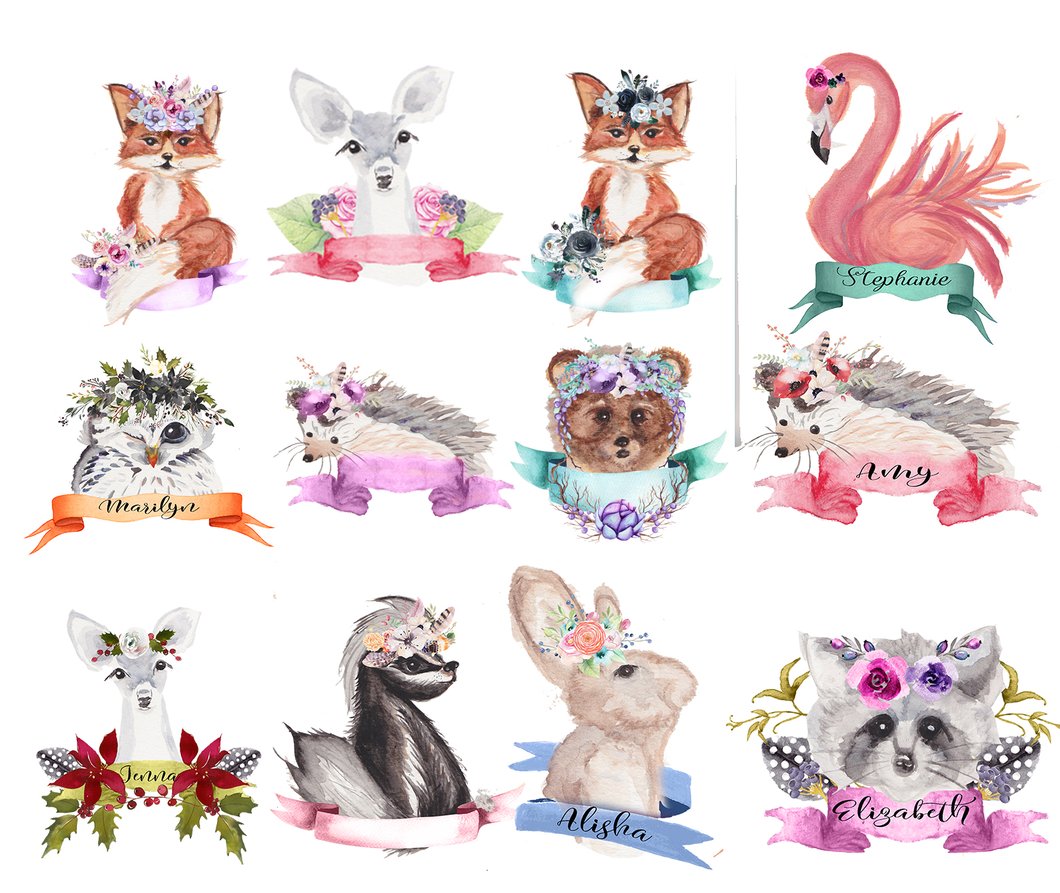 1060x893 Original Watercolor Woodland Weekly Decorative