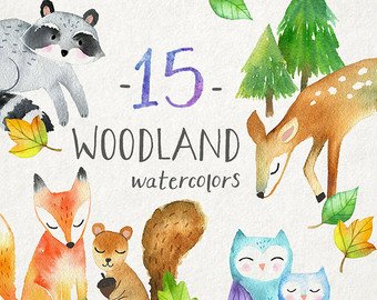 340x270 Woodland Watercolor Etsy