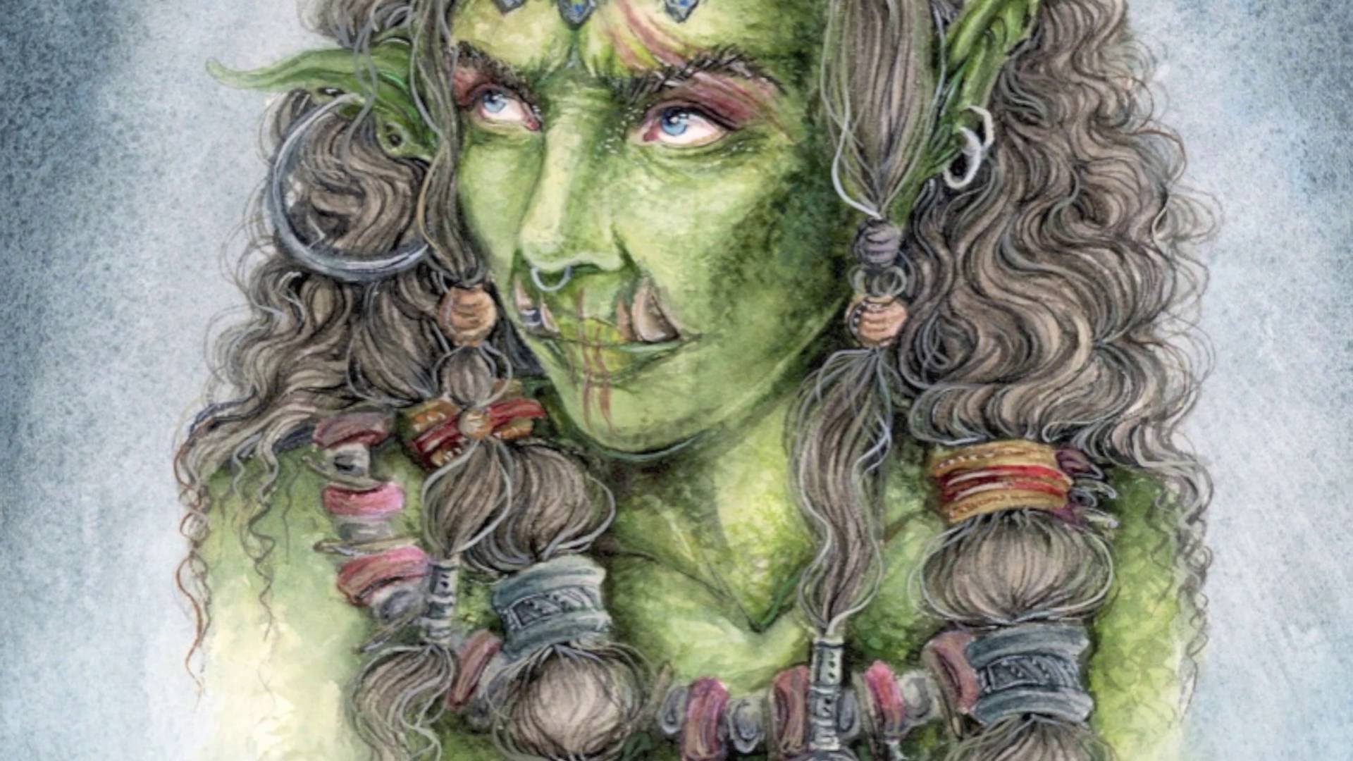 1920x1080 Watercolor Warcraft Inspired Female Orc