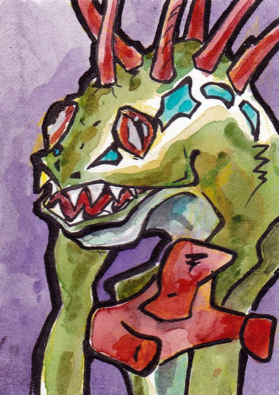 570x806 World Of Warcraft Murloc Print Of Original Watercolor And Etsy