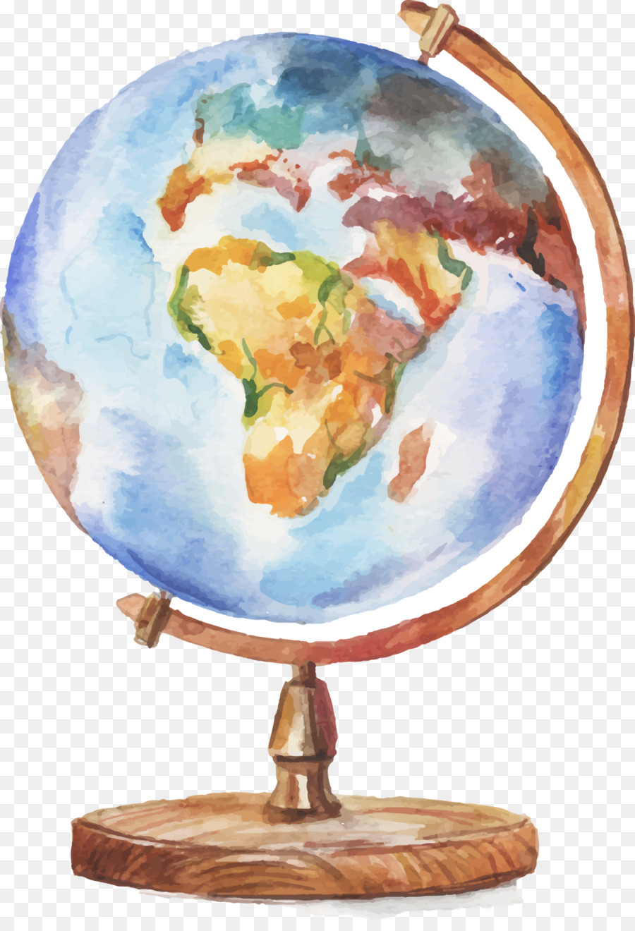 900x1320 Globe Watercolor Painting Drawing Illustration