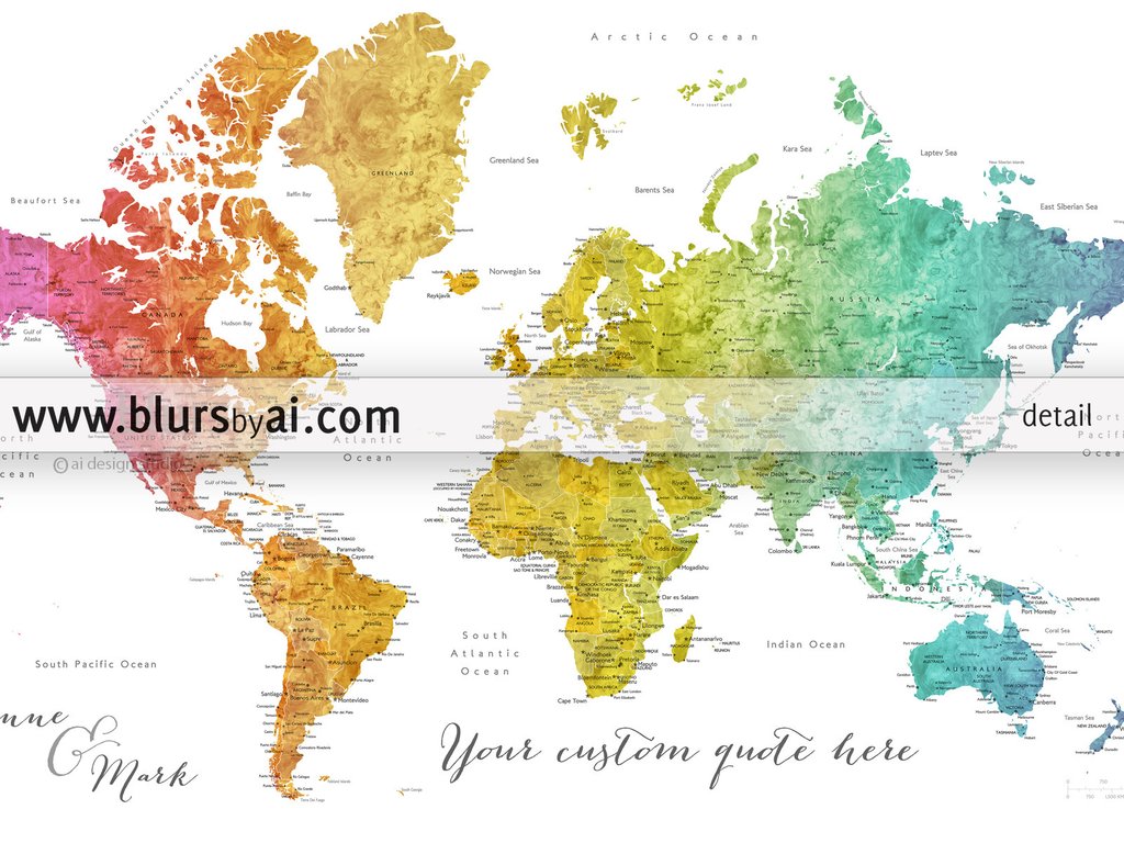 1024x768 Personalized World Map