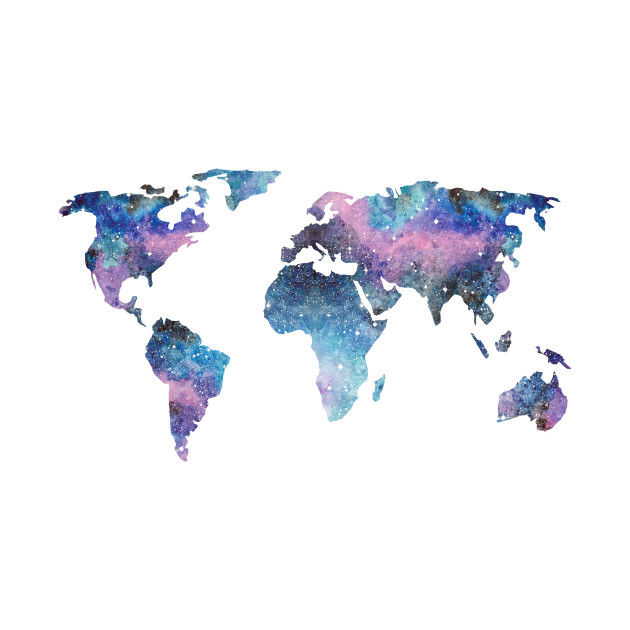 630x630 Watercolor Galaxy World Map