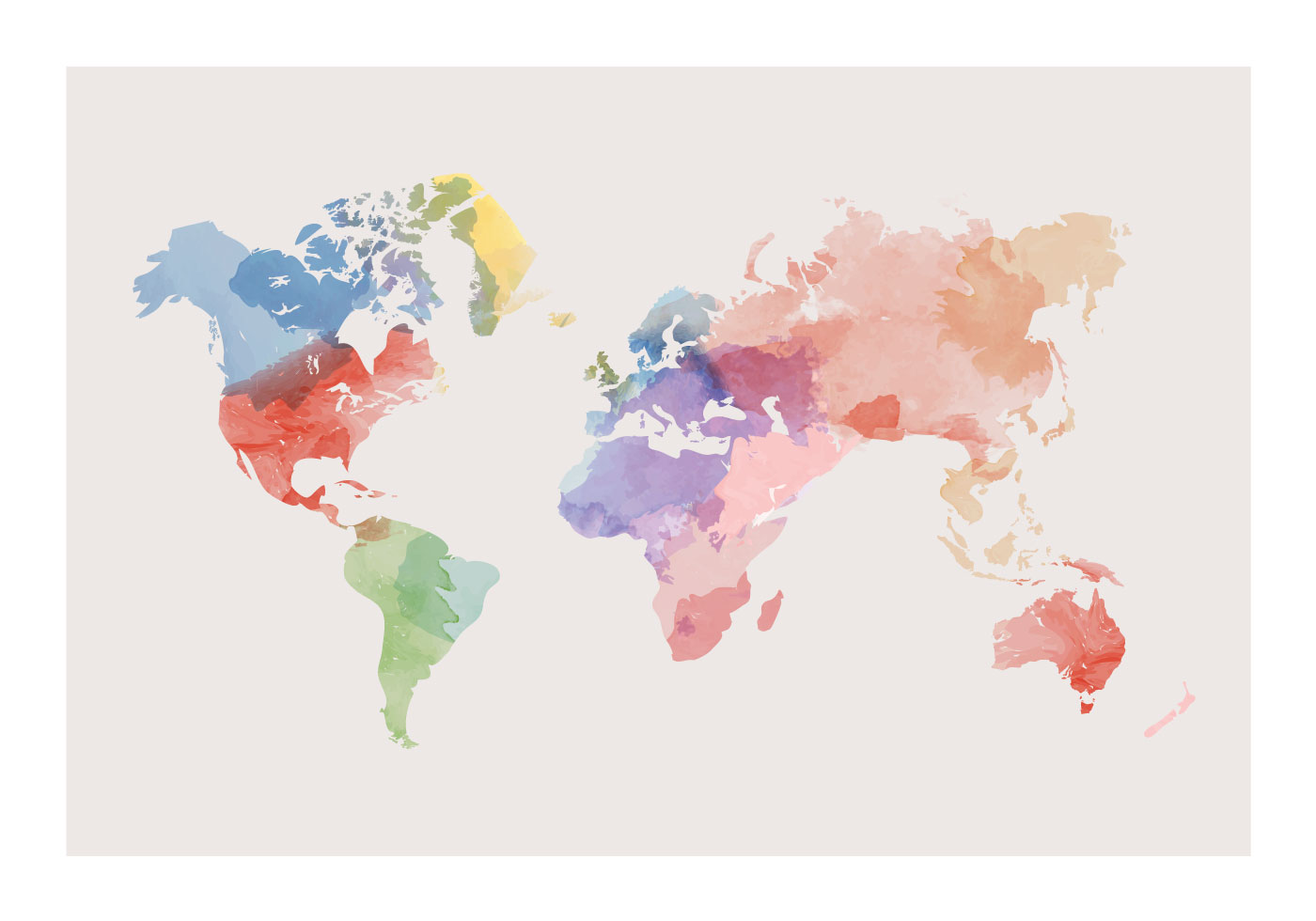 1400x980 Watercolor World Map Vector