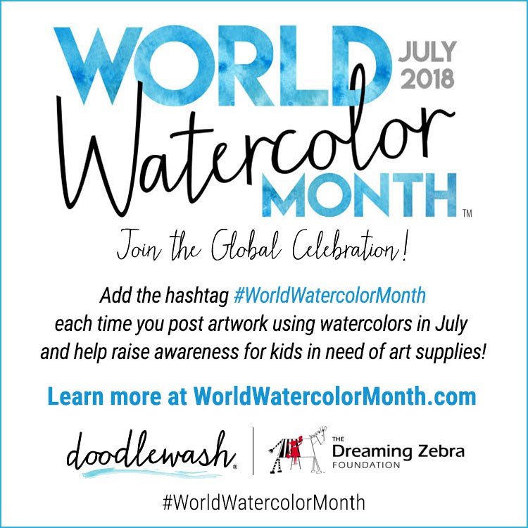 750x750 ~ World Watercolor Month In July, Founded By