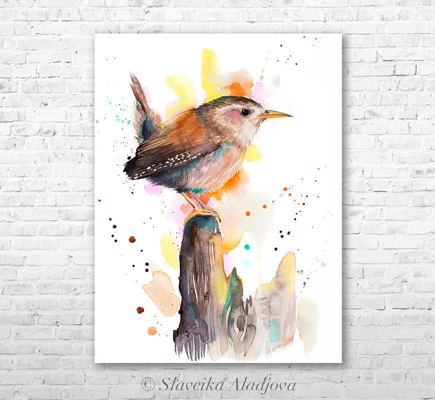869x799 Wren Watercolor Painting Print By Slaveika Aladjova Art Etsy