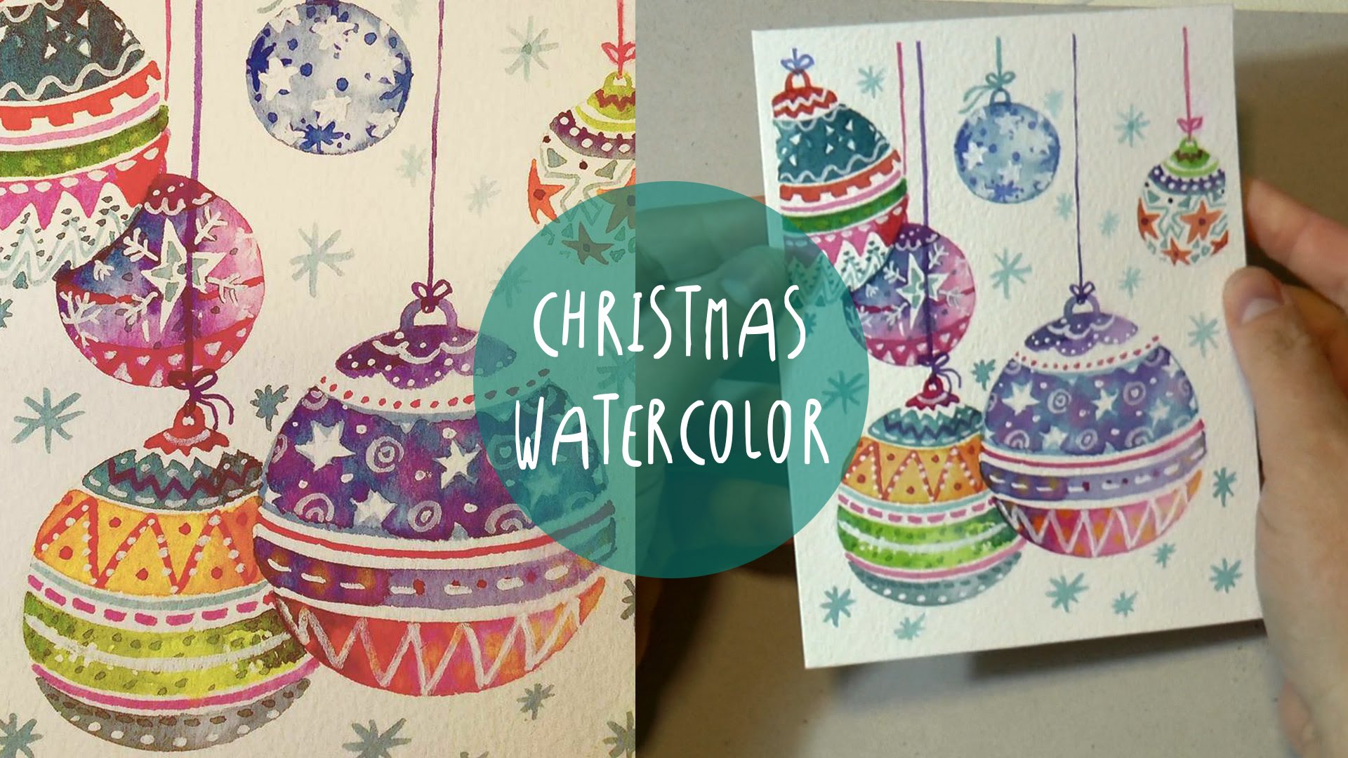 1920x1080 Watercolor For Christmas How To Paint Xmas Ornaments Speed