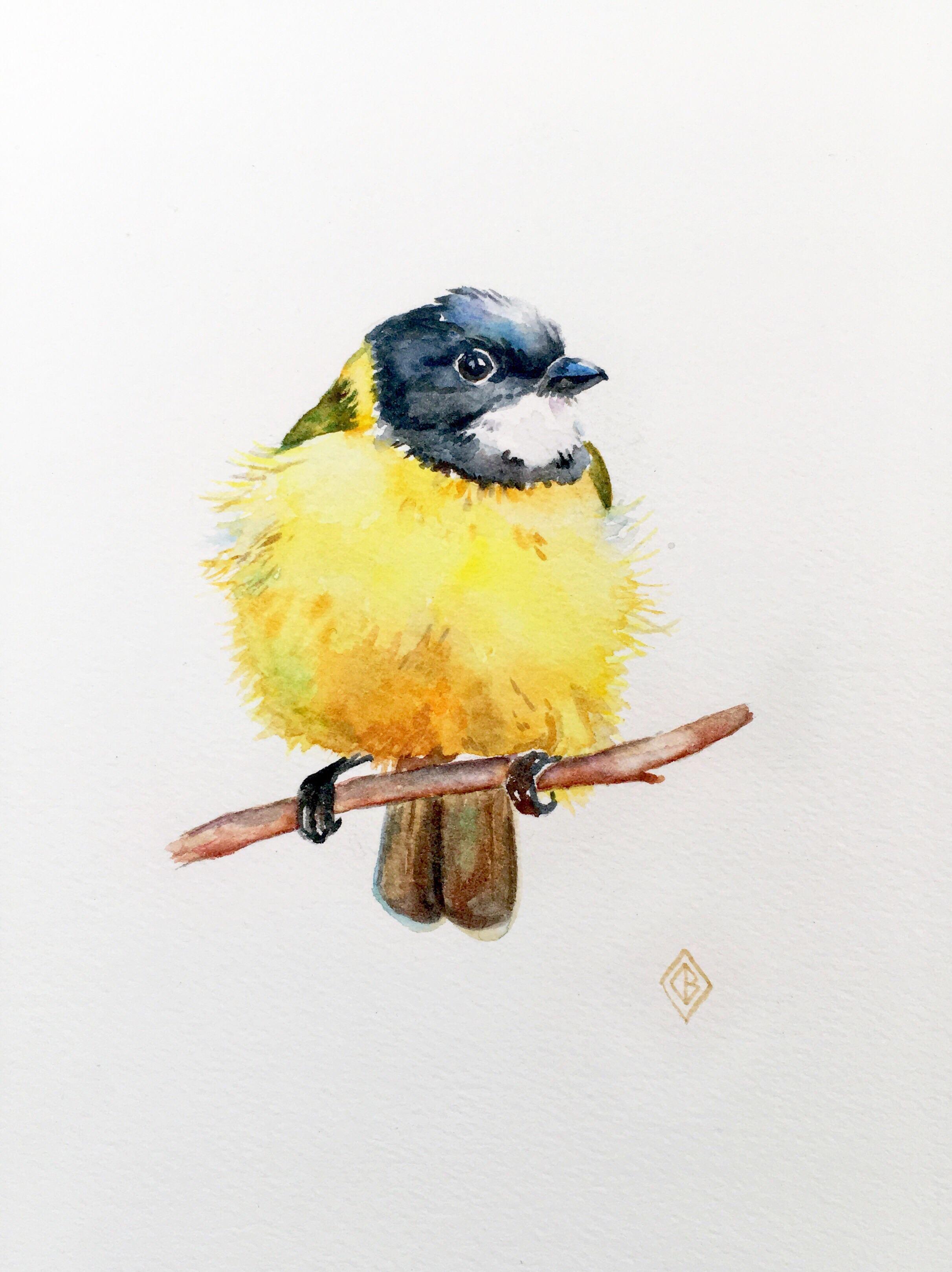 2423x3237 Yellow Bird, Watercolor, Art
