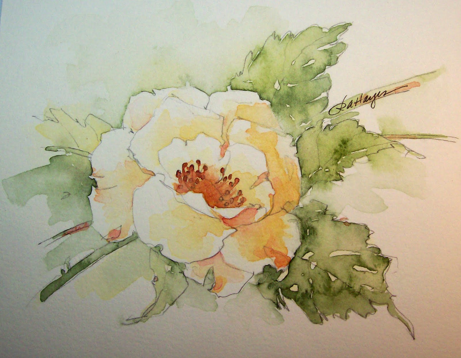 1600x1243 Watercolor Paintings By Roseann Hayes Wild Yellow Rose