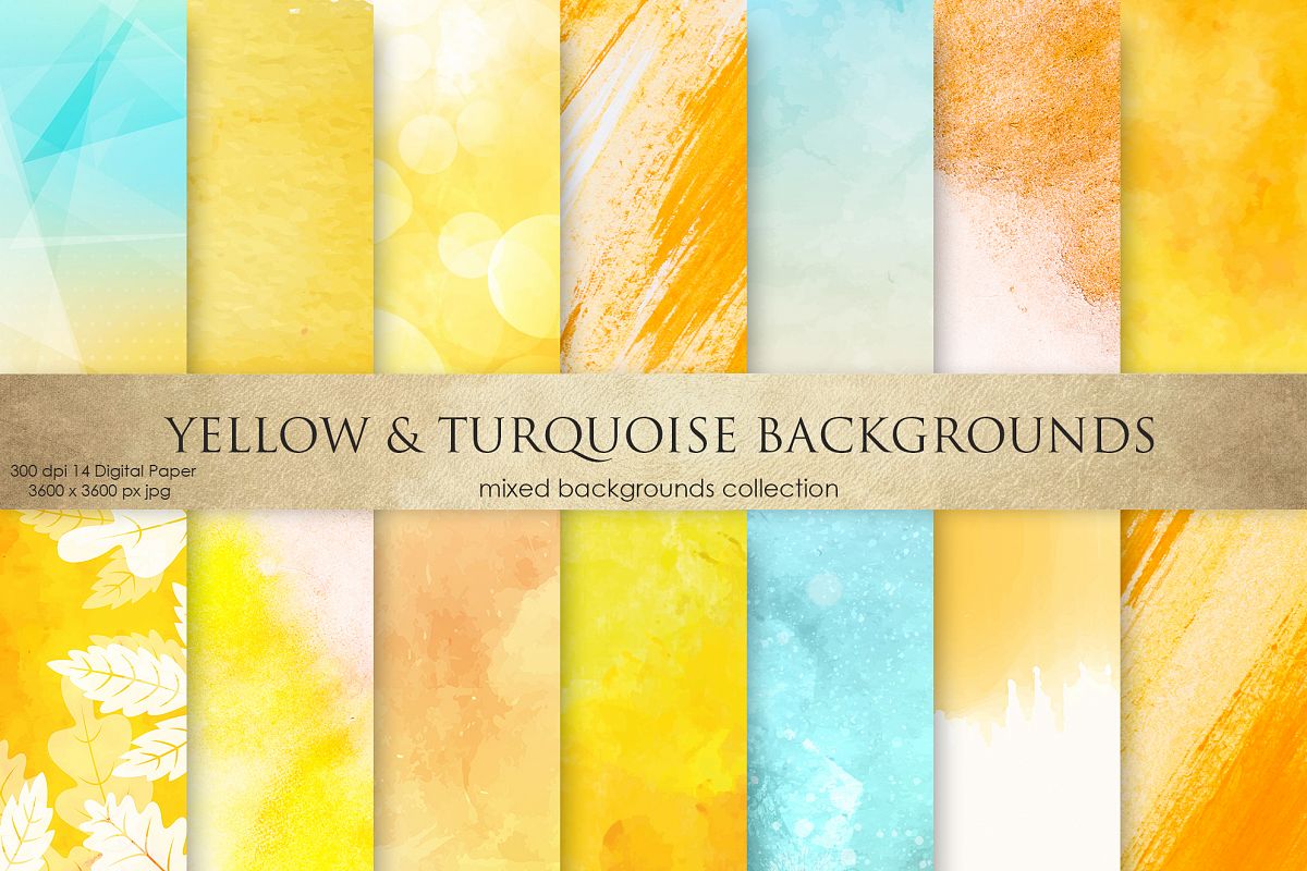 1200x800 Yellow Amp Turquoise Watercolor Backgrounds