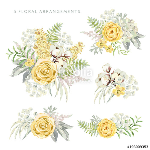 Yellow Watercolor Flowers