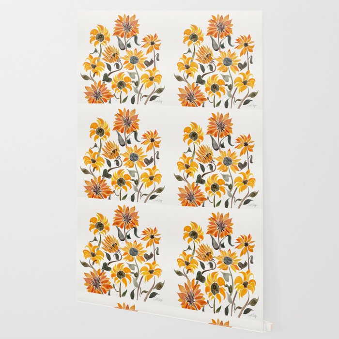 700x700 Sunflower Watercolor Yellow Amp Black Palette Wallpaper By Catcoq