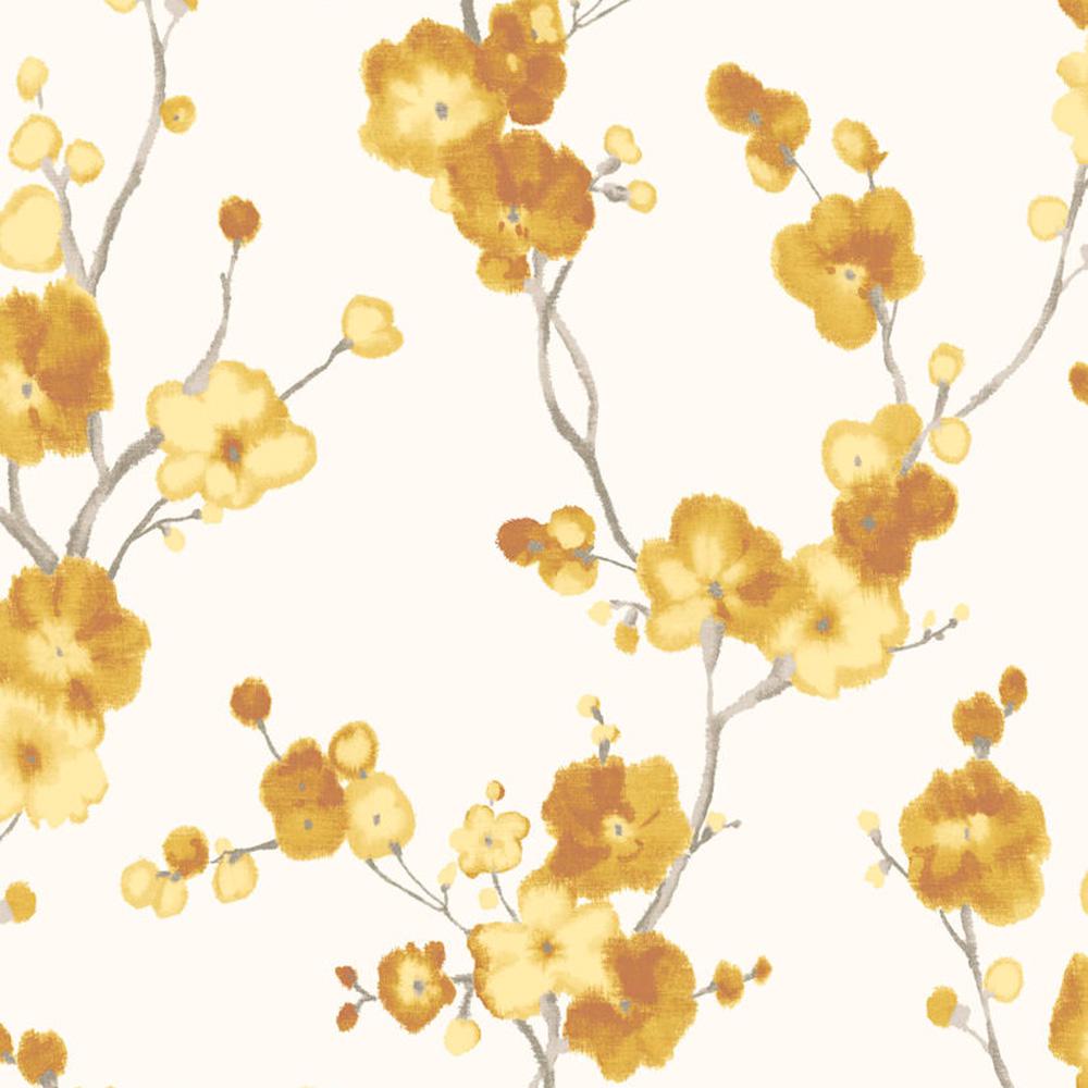 1000x1000 Watercolor Minimalist Blossoms Floral Yellow And White Wallpaper
