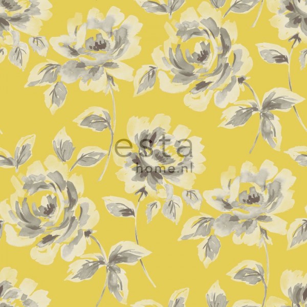 600x600 Wallpaper Watercolor Painted Roses Ochre Yellow And Brown