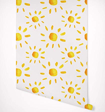 420x450 Kraska Yellow Sun Shine Watercolor Wallpaper Self