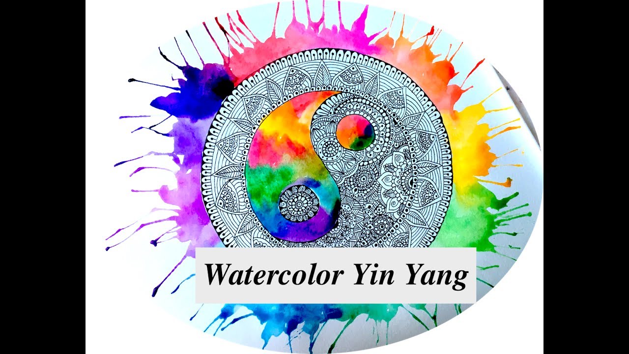 1280x720 Watercolor Yin Yang Mandala