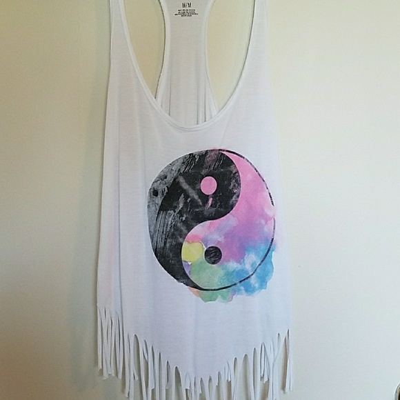 580x580 Watercolor Yinyang Fringe Tank Top Poshmark