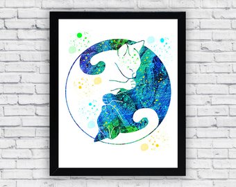 340x270 Watercolor Yin Yang Etsy