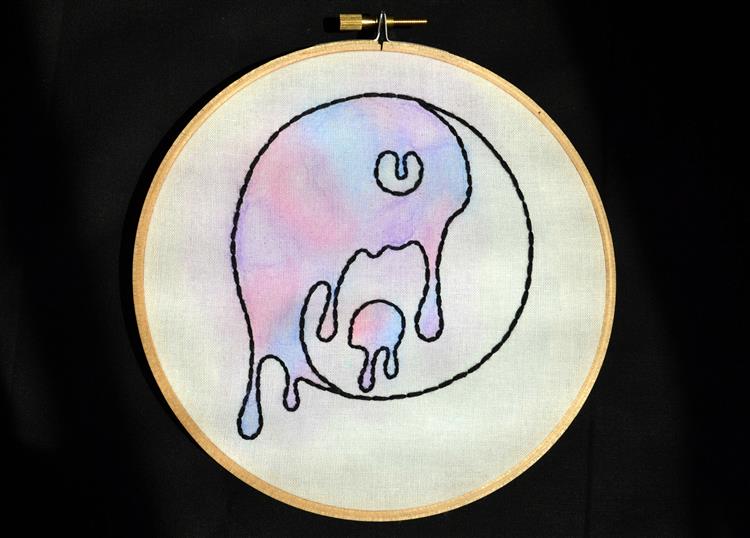 750x538 Yin Yang Watercolor Fabric Embroidery Hoop, 2016