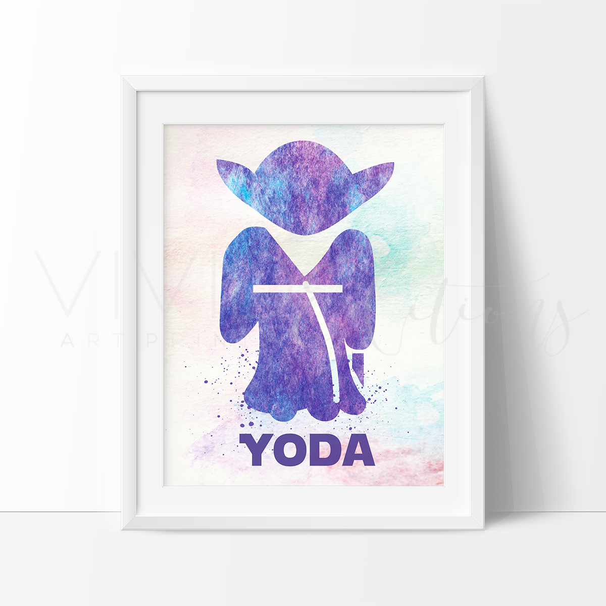 1200x1200 Yoda 2 Watercolor Art Print