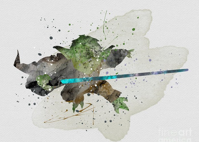 700x500 Yoda Watercolor Greeting Card For Sale By Vivid Editions