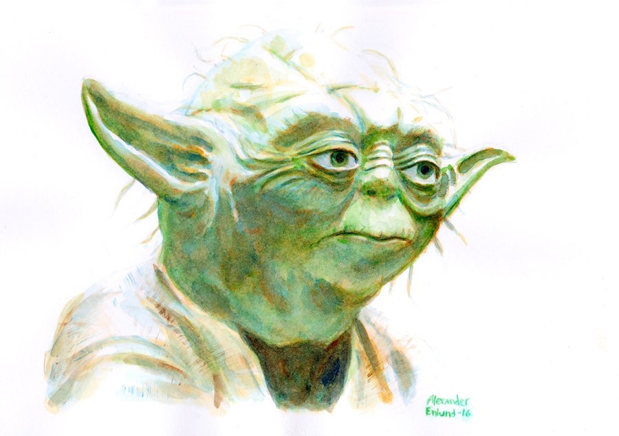 900x635 Yoda Watercolor