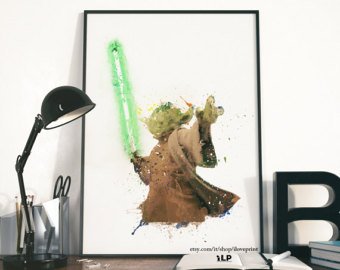 340x270 Yoda Watercolor Etsy