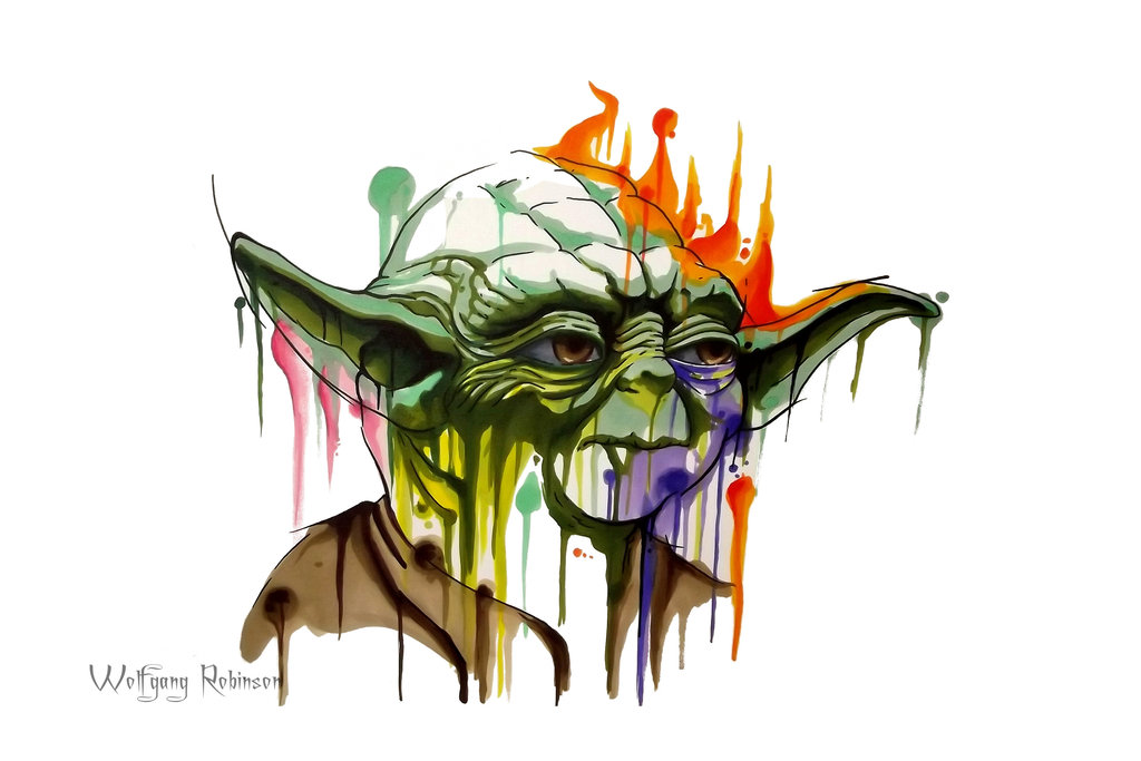 1024x683 Yoda Watercolor By Wolfgangrobinson