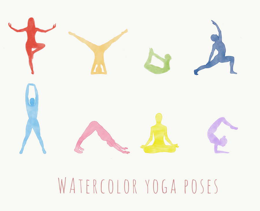 900x729 Watercolor Yoga Poses Angela Seserman Design