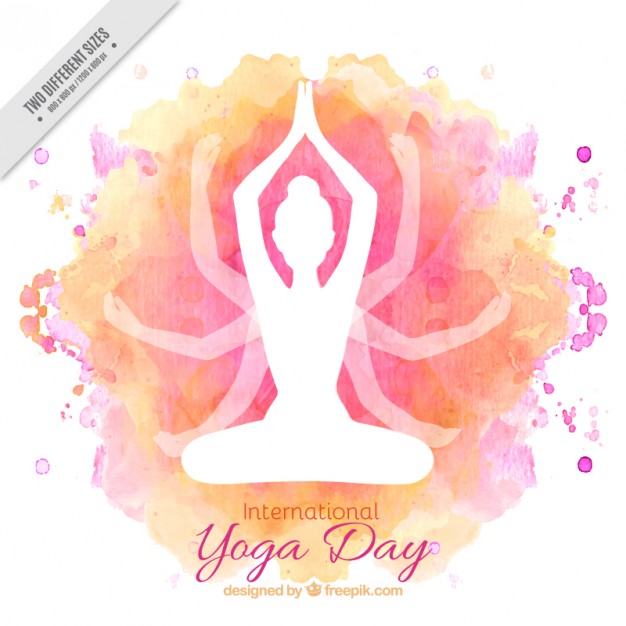 626x626 Watercolor International Yoga Day Background Vector Free Download