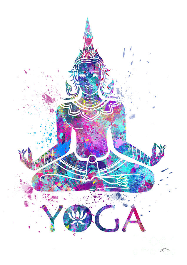 636x900 Yoga Meditation Watercolor Print Digital Art By Svetla Tancheva