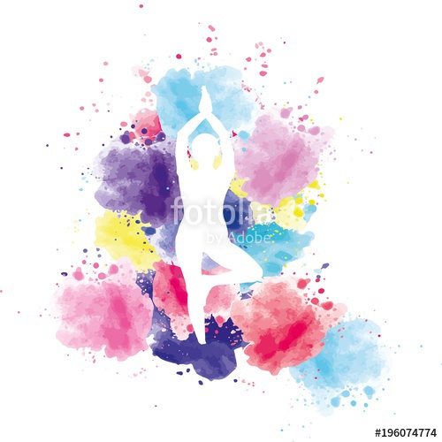 500x500 Yoga Watercolor Stock Image And Royalty Free Vector Files On