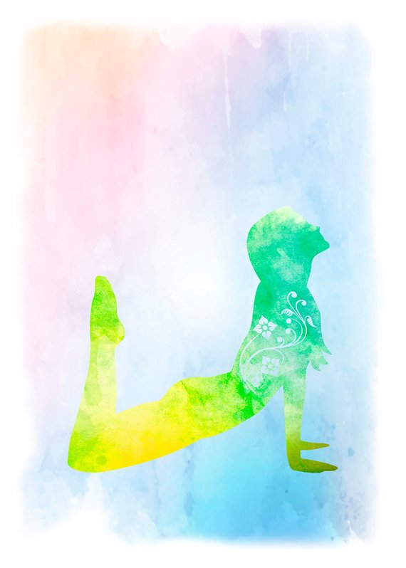 570x798 Yoga Art Yoga Watercolor Printed Cobra Pose Art Meditation Etsy