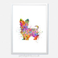 240x240 Yorkie Dog Watercolor Art Print