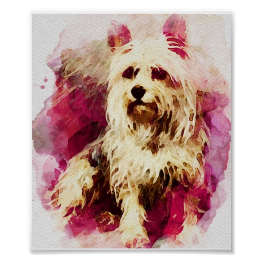 540x540 Yorkie Watercolor Poster