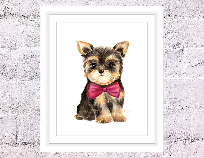 690x534 Yorkshire Terrier In Red Bow Tie, By Breezy Bird Goodies On Zibbet