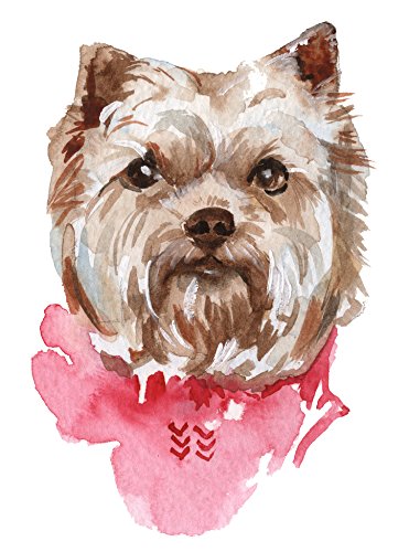 371x500 Adorable Watercolor Yorkie Puppy Dog In Pink Sweater
