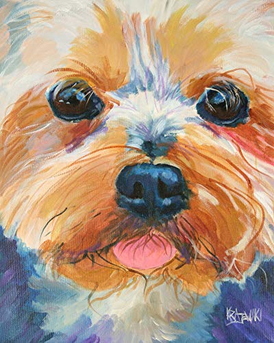 400x500 Yorkshire Terrier Yorkie Dog Fine Art Print On 100