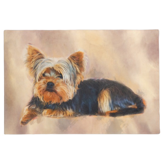 540x540 Yorkshire Terrier Dog Art Watercolor Portrait Doormat