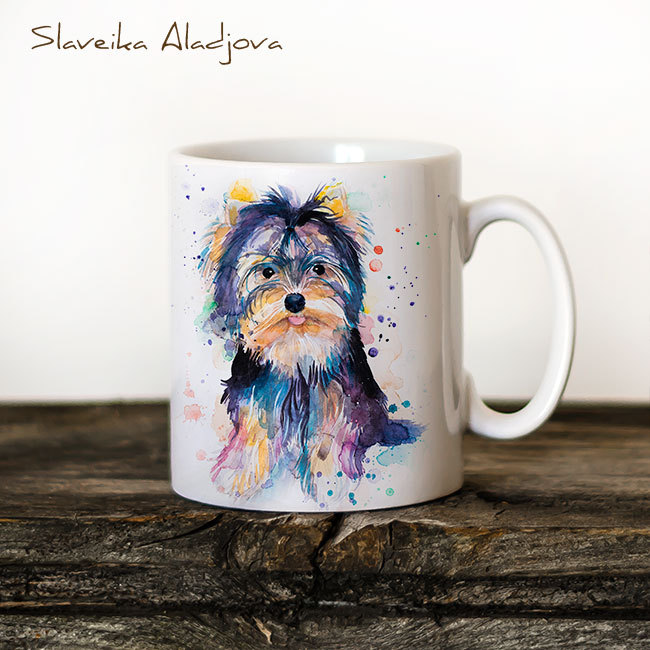 650x650 Yorkshire Terrier Watercolor Coffee Mug