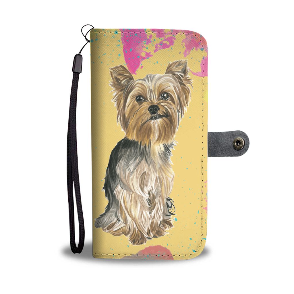 1024x1024 Yorkshire Terrier Watercolor Design No.1 Wallet Phone Case