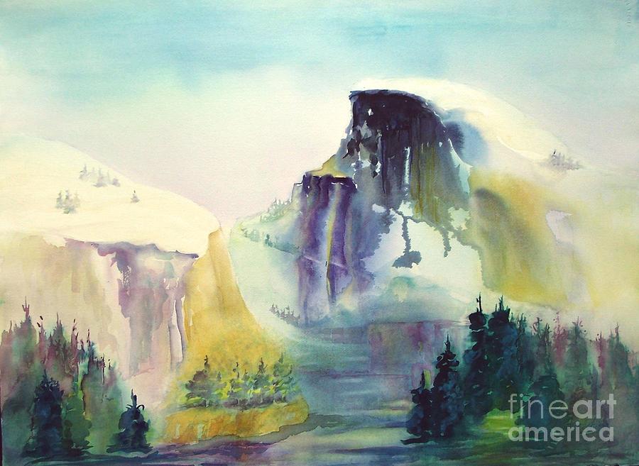 900x657 Half Dome Yosemite Painting By Maryann Schigur