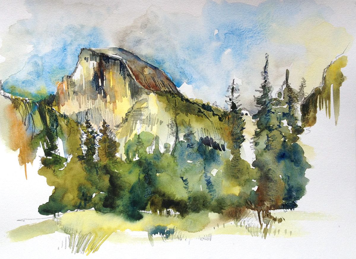 1200x873 Two Ink Sketching In Yosemite National Park Watercolor, Sketches