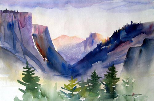 500x328 Watercolor By Osamu To Yosemite Villege