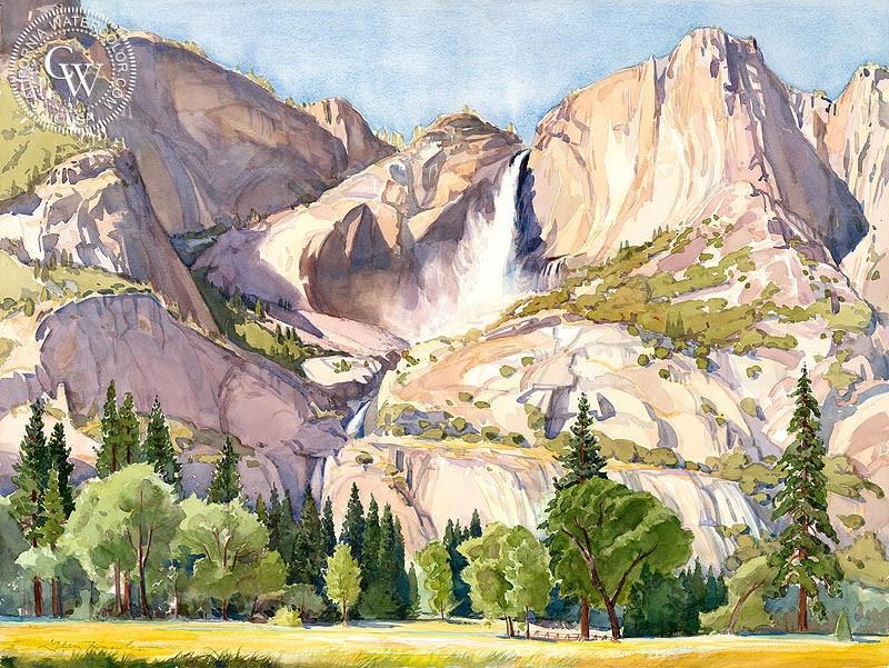 800x601 Yosemite Falls, Art By Glen Knowles California Watercolor