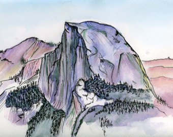 340x270 Yosemite Watercolor Etsy