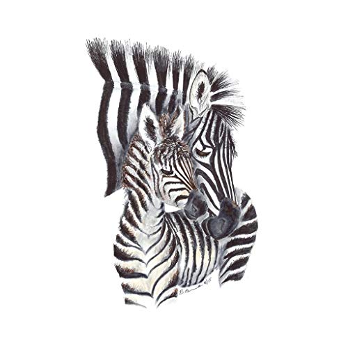 500x500 Hand Painted Mom And Baby Zebra Watercolor Nursery