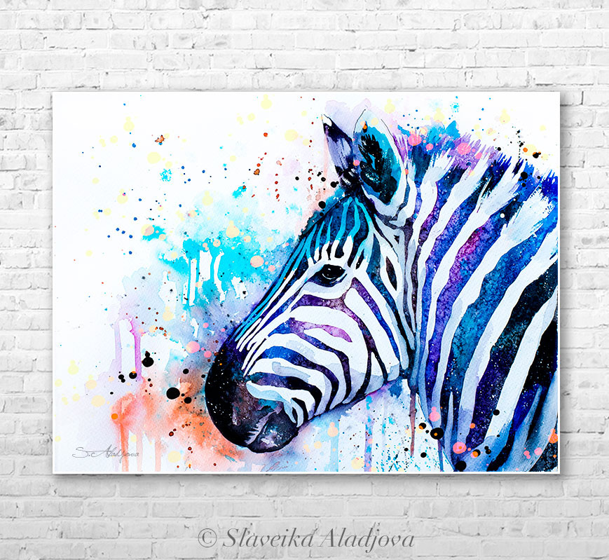 869x799 Colorful Zebra Watercolor Painting By Slaveika Aladjova On Behance